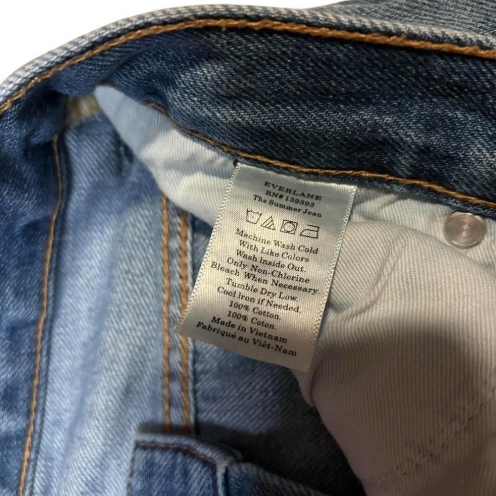 Everlane The Summer Jean Custom Cutoff Shorts Women's 24 Mid Rise Medium Wash - Picture 5 of 5